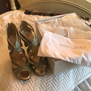 Size 40 gold Jimmy Choo-Never Worn